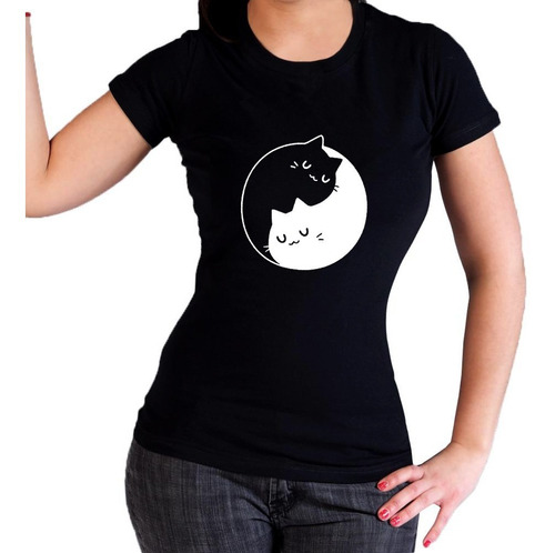 Camiseta Para Dama Con Gatos Yin Yang Iconic Store
