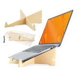 Soporte Base Para Notebook Apoya Laptop Portatil Madera