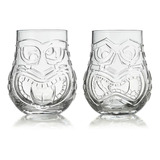 Kit 2 Copos Tiki Baixo Careta 2 Faces, Coquetel, Drink 470ml