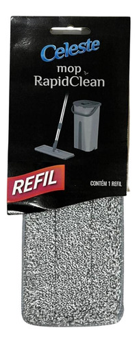 Refil Para Mop Rapid Clean Flat Microfibra Lava Seca Celeste