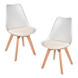 Kit C/ 2 Cadeiras Leda  Charles Eames, Saarinen Wood Com Al