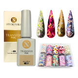 Pegamento Foil 15ml + Papel Transfer Para Uñas. Studio Nails Color Paquete