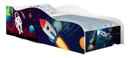 Cama Solteiro Com Proteção Lateral Astronauta, Cama Infantil