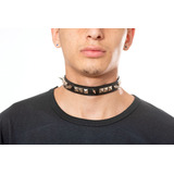 Gargantilla Collar Cuero Con Puas Y Tachas  Laser Rock