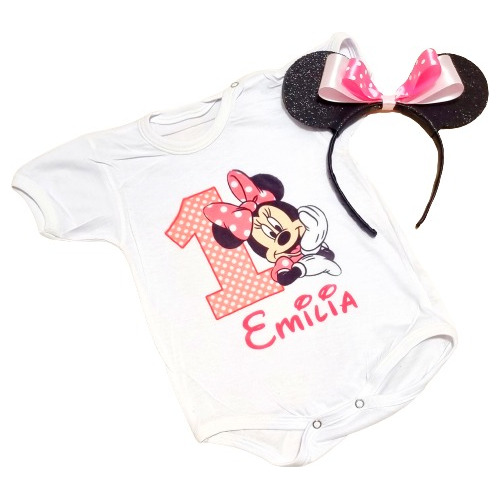 Body De Minnie Con Vincha Personalizado