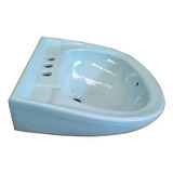 Lavabo De Color Cerámico Con Rebosadero Azul Cielo Giza