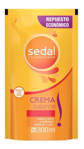 Shampoo Sedal Crema Balance Repuesto 300ml Pack 6 Unidades 