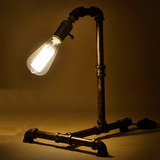 Lámpara De Mesa Industrial Vintage Caño Galvanizado Ilm-14