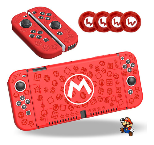 Funda Protector Nintendo Switch Mario Zelda Con Gomas Joycon