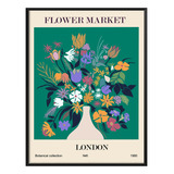 Cuadro Londres Jarron Flower Market Cuarto Sala C/ Marco