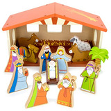 Set De Nacimiento De Madera Para Niños