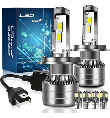 Qcd Kit De Faros Led H4 40000lm For Dodge Alta Y Baja Canbus