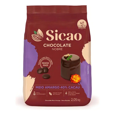 Chocolate Meio Amargo Gotas 2,05kg Sicao Gold