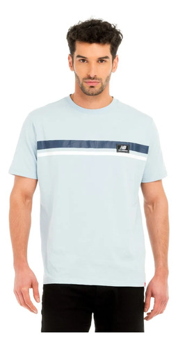 Polera Hombre New Balance Mtl2207lay Celeste