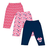 Set De 3 Pantalones Bebe Niña Minnie Mouse Disney 