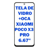 Tela Vidro Frontal +oca S/ Touch Display Xiaomi Poco X3 Pro 