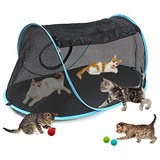 Tienda De Juego Para Gatos Portatil Conect Con Tunel Intum