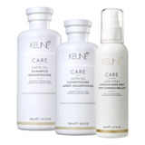 Kit Home Care Keune Satin Oil Shampoo Cond E Lumi Coat 140ml