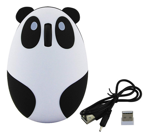 Mouse Inalambrico Diseño Animado Panda 3d Recargable 2.4g 