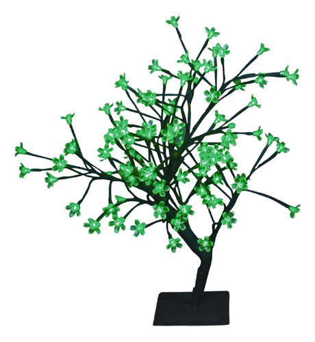 Arbol Navidad Flor Cerezo Luminoso Bonsai Luces Led Verde