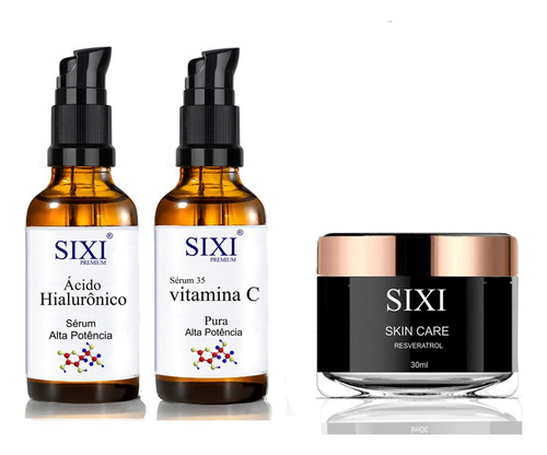 Serum Vitamina C 35% + Acido Hialurônico + Resveratrol -sixi