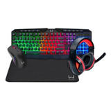 Combo Gamer Multi Warrior Teclado Mouse Headset E Mousepad 