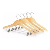 Cabides Wood Hanger Com Presilha Kit  De 100 Unidades  Cor Natural