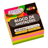 Bloco Adesivo Anotacoes Post-it 76x76 Neon 400fls Brw