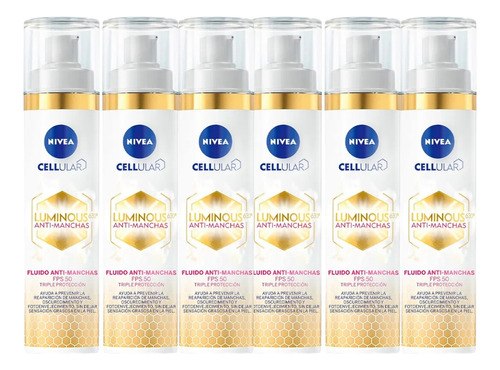 Combo X6 Nivea Crema Antimanchas Día Luminous630 Fps 50 40ml