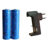 Baterias 14500 Recarregável 2 Peças +carregador 3,7v 1400mah