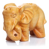 Figura De Elefante De Madera Con Forma De Amuleto De La Suer