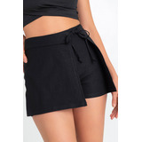 Falda Short Corte En A Con Lazo Frontal High Street