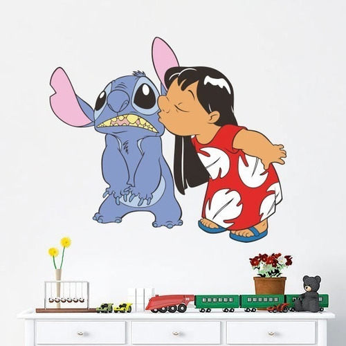 Vinilo Adhesivo Pared Disney Lilo Y Stitch 97cm Full Color