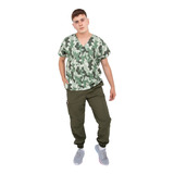 Pijama Quirúrgica Hombre Antifluido Jogger Camuflaje Scrubs