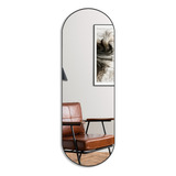 Espelho Oval 150x50 Corpo Inteiro Moldura Metal Moldura Preto