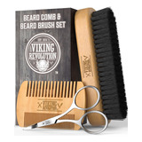 Juego De Cepillo Y Peine Viking Revolution Para Barba 