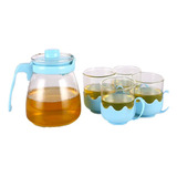 Set Tetera Vidrio Taza De Cafe Tetera De Vidrio Te 900 Ml