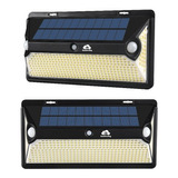 Luminária Solar Parede 378 Led Sensor Presença Com 3 Funções Cor Preto 3.7v