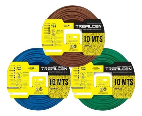 Cable Unipolar 6mm X 10m Pack X 3 Colores