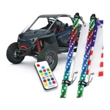 2 Antenas Led Rgb Bt App 120cm Atv 4x4 Razor Rks-flagled