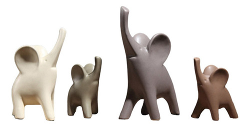 Q Figura Modelo De Elefantes Esculpidos 4 Piezas Multicolor