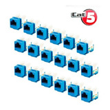 Jack Rj45 Cat5e Azul Conector Hembra Red Utp Paquete 25 Pz