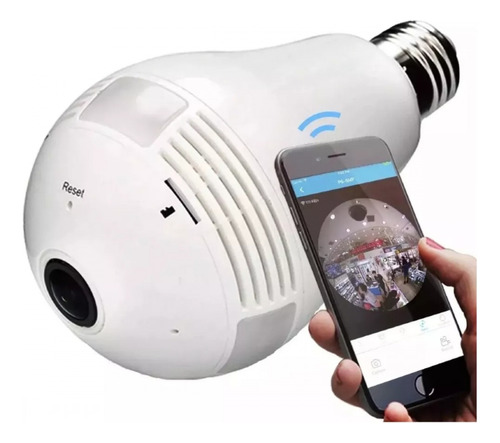 Câmera De Segurança  Noturna 360° Lâmpada Led Full Hd Wi-fi