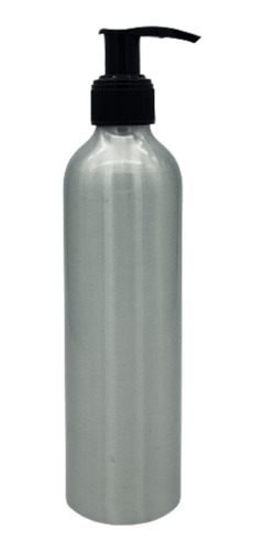 Botella Aluminio 250ml Con Dosificador De Gel Negra (1 Pza)