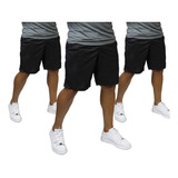 Kit 3 Bermudas Shorts Corta Vento Seca Rápido Corrida Praia