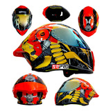 Casco Moto Biker Xtrong Iron Man Rojo Integral Certificado