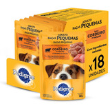 Pack Ração Úmida Pedigree Para Cães Adultos Raças Pequenas Sachês Cordeiro Ao Molho 100g - 18 Unidades