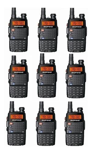 Pack 9 Radios Walkie Talkie Portatil Baofeng Vhf/uhf Uv5rc