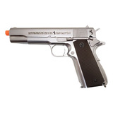 Airsoft - We 1911 Matte Chrome Full Metal E006b Checker