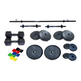 Kit De Entrenamiento 90 Lb Barras Y Mancuernas Ssr Sport